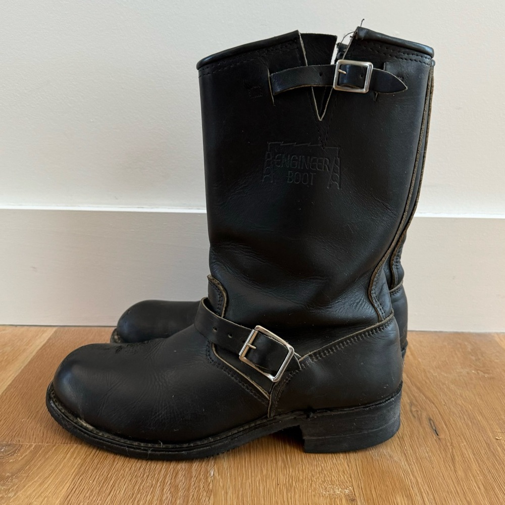 Carolina Mens 12" Black Leather Engineer Motorcycle Boots size 9